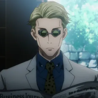 ☠️ Kento Nanami Jujutsu Kaisen BUSINESS JOURNAL Anime, Kento Nanami, Jujutsu Kaisen, Kính, Nhân vật, Đàn ông, Tin tức whatsapp sticker