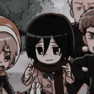 🀄 Mikasa Ackerman Attack on Titan Mikasa Ackerman, L'Attaque des Titans, Anime, Chibi, Triste telegram sticker
