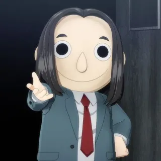 🙂 Anime, Personaje, Traje, Corbata, Dedo corazón, Gesto telegram sticker