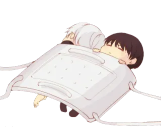 😴 Anime, Niedlich, Chibi, Schlafend, Kawaii, Decke telegram sticker