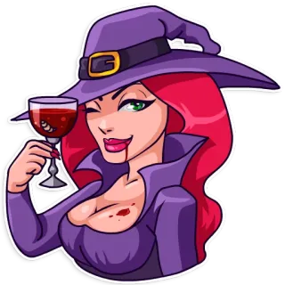 😉 strega, vampiro, vino, halloween, mostro, inquietante telegram sticker