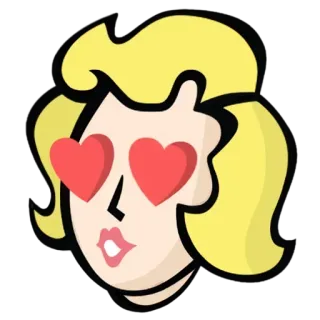 😍 Liebe, Herz, Kuss, Frau, blond telegram sticker