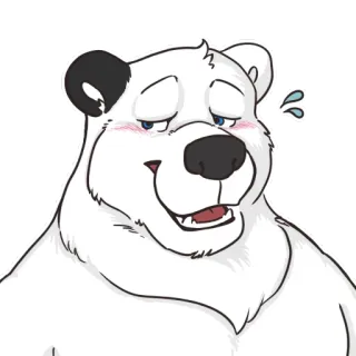 😊 ours, animal, dessin animé, ours polaire, mignon telegram sticker
