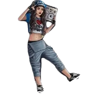 💃 HIP HOP 女性, 嘻哈, 音乐, 舞者, 街头风, 时尚 telegram sticker