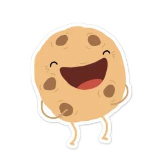 😃 cookie, nourriture, dessert, dessin animé, mignon telegram sticker