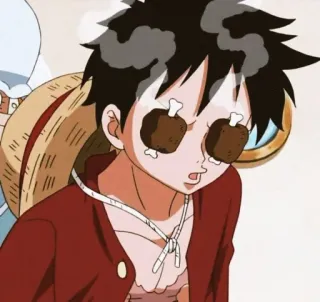 😎 Luffy One Piece Аниме, Ван Пис, Луффи, Смешно, Мясо, Еда telegram sticker