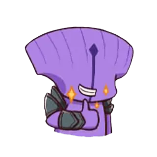 👍 roxo, joinha, brilho, alienígena, monstro telegram sticker