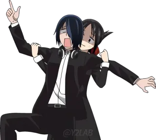 🤼‍♂ Kaguya Shinomiya Kaguya-sama: Love Is War Аниме, Мультфильм, Kaguya-sama: Love Is War, Кагуя Синомия, Исигами telegram sticker