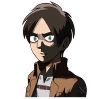 😨 Eren Yeager Attack on Titan エレン・イェーガー, 進撃の巨人, アニメ, マンガ, キャラクター, 調査兵団, アニメキャラクター telegram sticker