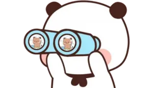 🫖 panda, binoculares, mirando, lindo telegram sticker