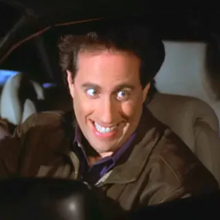 😀 Jerry Seinfeld Seinfeld Comedia, Sitcom, Divertido, Coche, Retrato telegram sticker