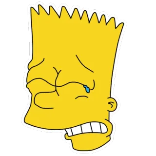 😢 Bart Simpson The Simpsons Bart Simpson, The Simpsons, sad, crying, cartoon, character telegram sticker