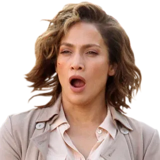 😴 jennifer lopez, surprise, shocked, celebrity, face telegram sticker