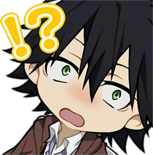 ⁉️ Anime, Chibi, Fragezeichen, Ausrufezeichen, Schockiert, Überrascht whatsapp sticker