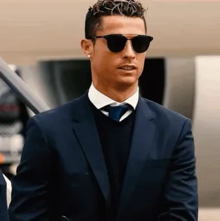 🖤 Cristiano Ronaldo 足球, 美式足球, 运动员, 名人, 太阳镜, 西装 telegram sticker