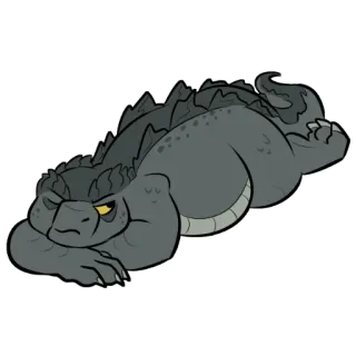 💤 Drache, Eidechse, Monster, Cartoon, Kreatur, Tier, Reptil telegram sticker