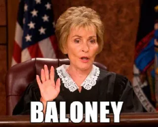 😒 Judge Judy BALONEY Giudice Judy, Stronzate, Giudice, Tribunale, Programma TV, Esclamazione telegram sticker