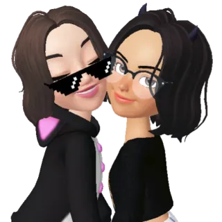 💘 Cartoon, Figuren, Freundschaft, Sonnenbrille, Brille whatsapp sticker