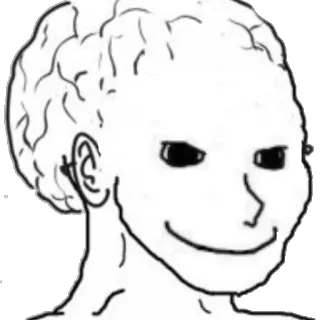 🙂 meme, brain, smug, character, internet culture telegram sticker