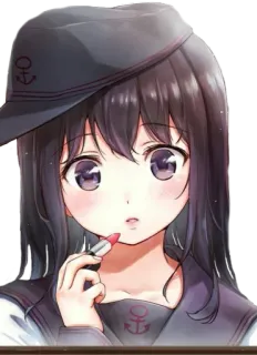 👀 อนิเมะ, ผู้หญิง, กะลาสี, ลิปสติก, สมอ, น่ารัก, การ์ตูน telegram sticker