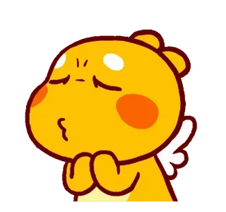 ๐ kawaii, imut, binatang, kuning, coretan, stiker telegram sticker