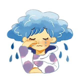 😭 weinen, traurig, wolke, regen, emotional, illustration, cartoon telegram sticker