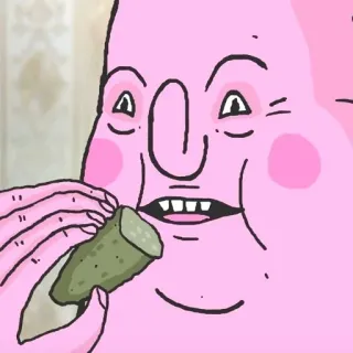 ☺️ 卡通, 角色, 泡菜, 粉色, 食物 telegram sticker
