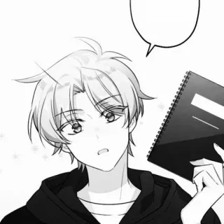 🖤 Anime, Manga, Personaje, Arte, Dibujo, Chico, Cuaderno, Boceto telegram sticker