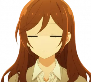 😑 Anime, Garota, Sério, Retrato telegram sticker