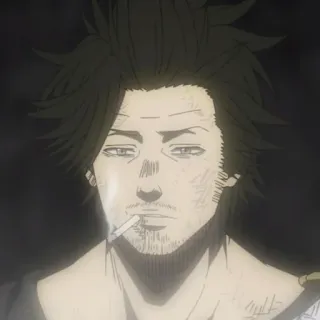 🚬 Yami Sukehiro Black Clover Anime, Black Clover, Yami Sukehiro, Magiekönig, Magischer Ritter whatsapp sticker