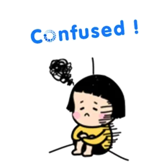 😞 confused!! 困惑, アニメ, 漫画, 感情, 気持ち telegram sticker