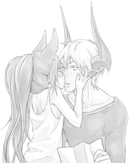 💋 Anime, Cartoni animati, Bacio, Amore, Fantasy telegram sticker