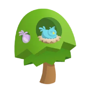🐦 bird, tree, nest, cartoon, nature, animal telegram sticker