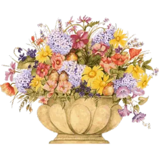🌹 цветы, букет, цветочная композиция, ваза, разноцветный, природа, декор telegram sticker