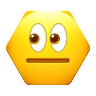 👀 emoji, yellow, face, expression, blank, neutral, expressionless telegram sticker