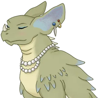 🤔 มังกร, แฟนตาซี, สัตว์, สร้อยคอมุก, ต่างหู telegram sticker