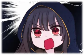 😱 anime, manga, enojado, frustrado, gritando, con capucha whatsapp sticker