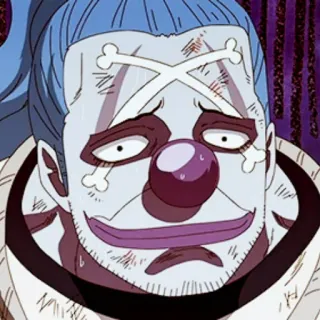 😕 Buggy the Clown One Piece Anime, Clown, Pirata, Cattivo, Manga telegram sticker