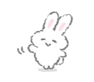 💉 lapin, mignon, animal, dessin animé, autocollant, sticker telegram sticker