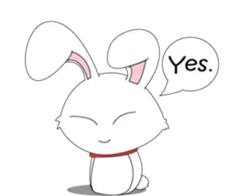 ☺️ Yes. lapin, oui, mignon, animal whatsapp sticker