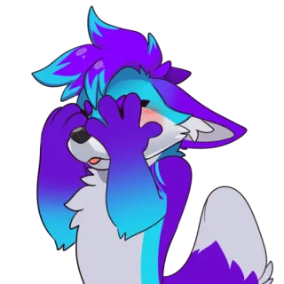 🙈 Furry, Zorro, Dibujos animados, Sonrojo, Lindo, Antropomórfico telegram sticker