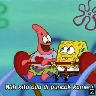 🥶 Spongebob Wih kita ada di puncak komedi Bob l'éponge, Patrick Étoile, drôle, dessin animé, comédie whatsapp sticker