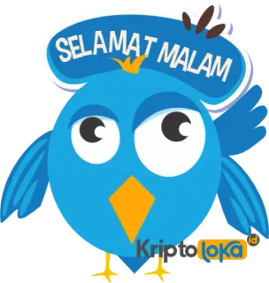 🤭 SELAMAT MALAM птица, синий, спокойной ночи, приветствие, милый, дружелюбный whatsapp sticker