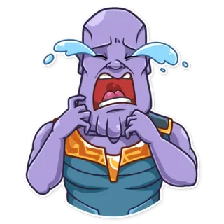 😭 Thanos marvel, sad, crying, villain, purple, thanos telegram sticker