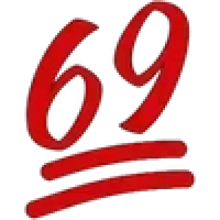🌟 69 Zahl, rot, Symbol, Emoji telegram sticker