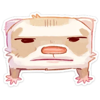 ⭐ furão, animal, animal de estimação, fofo, desenho animado telegram sticker