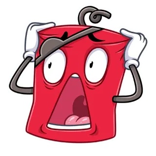 😲 kartun, merah, karakter, emosi, takut, terkejut telegram sticker