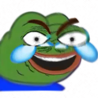 😂 Pepe the Frog пепе, лягушка, мем, смех, плач telegram sticker