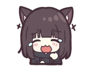 😂 Anime, Kartun, Kucing, Menangis, Sedih, Kawaii telegram sticker