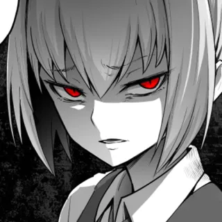 😤 Anime, Manga, Ojos Rojos, Enojado, Retrato telegram sticker